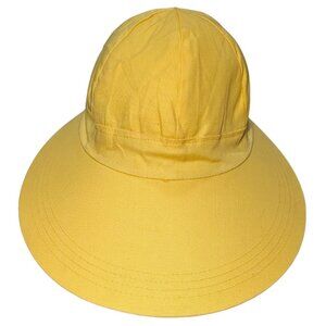 100% Cotton Yellow Poytail Cap- Wide Front Brim